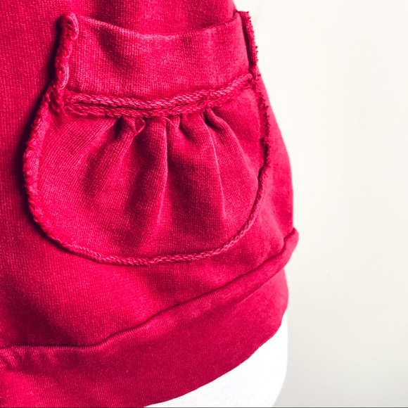 Red hooded sweatshirt Retro cardigan style - Picture 5 of 11